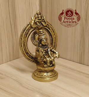Brass Ayyappan Statue 3.6 Inch