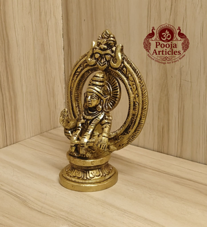 Brass Ayyappan Statue 3.6 Inch