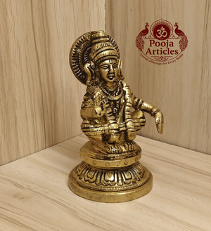 Brass Ayyappan Statue 3.5 Inch