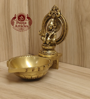 Brass Ayyappan Statue Diya 5 Inch
