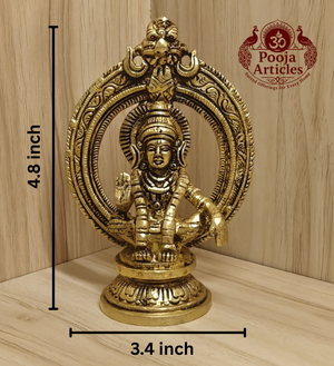 Brass Frame Ayyappan Statue 4.8 Inch