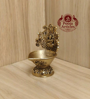 Premium Brass Gaja Lakshmi Vilakku 4 Inch