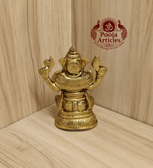 Brass Ganesha Idol 3.6 Inch