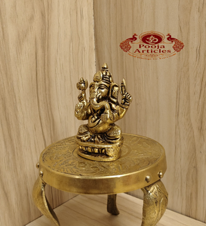 Brass Ganesha Statue 2.1 Inch