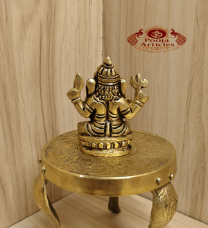 Brass Ganesha Statue 2.1 Inch