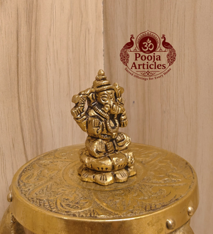 Brass Ganesha Statue 1.7 Inch