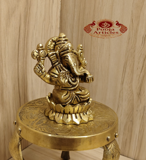 Brass Ganesha Statue 2.8 Inch