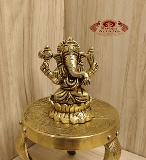 Brass Ganesha Statue 2.8 Inch