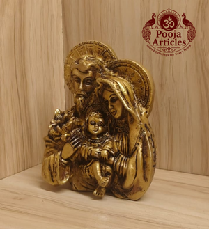 Brass Jesus Family Statue 4.5 Inch Pooja Articles