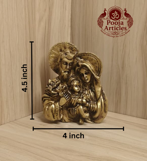 Brass Jesus Family Statue 4.5 Inch Pooja Articles