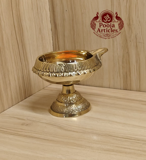 Brass Kuber Deepak Diya on Stand 3 Inch