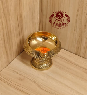 Brass Kuber Deepak Diya on Stand 3 Inch
