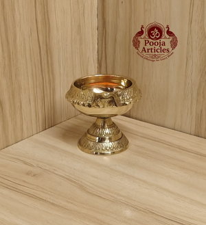 Brass Kubera Deepak Diya on Stand 2 Inch