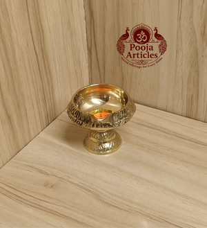Brass Kubera Deepak Diya on Stand 2 Inch