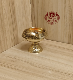 Brass Kubera Deepak Diya on Stand 2 Inch