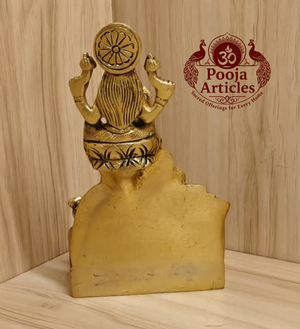 Brass Kubera Lakshmi Statue 5.9 Inch