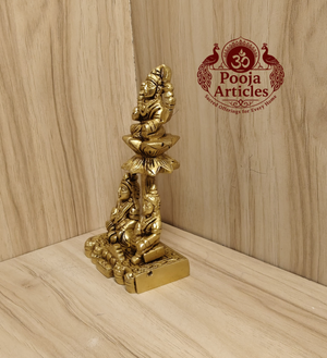 Brass Lakshmi Kubera Statue 5 Inch