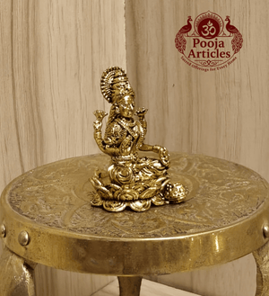 Miniature Brass Lakshmi Idol 1.5 Inch