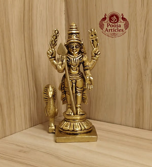 Brass Lord Murugan Peacock Idol 4.5 Inch