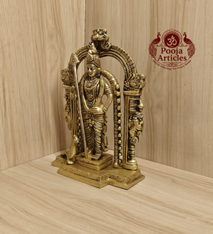 Brass Lord Murugan Statue 8.2 Inch