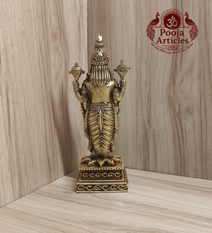 Premium Brass Tirupati Balaji Idol 7.7 Inch Pooja Articles