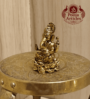 Miniature Brass Vinayagar Statue 1.5 Inch