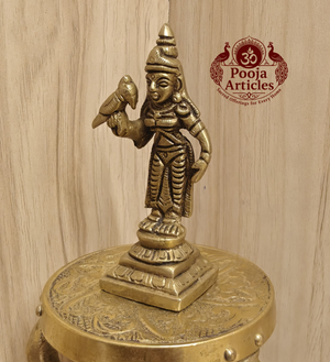 Brass Madurai Meenakshi Statue 3.4 Inch
