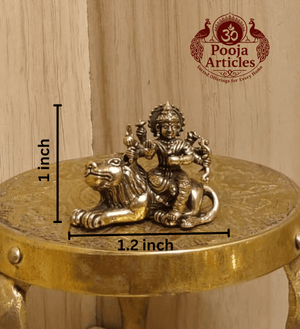 Miniature Brass Durga Devi Statue 1 Inch