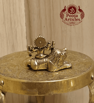 Miniature Brass Durga Devi Statue 1 Inch