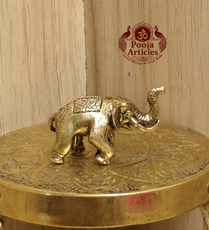 Miniature Brass Elephant Statue 1 Inch