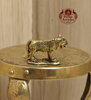 Miniature Brass Tiger Statue 1 Inch