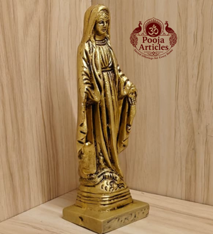 Brass Mother Mary Statue 6.2 Inch