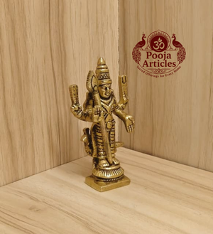 Brass Murugan Mini Idol 3.3 Inch
