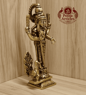 Brass Murugan Statue 6.2 Inch