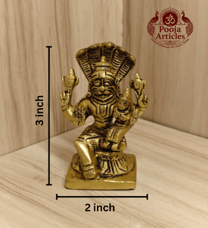 Brass Narasimha Lakshmi Statue 3 Inch