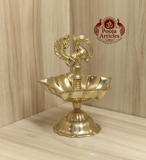 Brass Peacock Diya Size 3 – 4.9 Inch