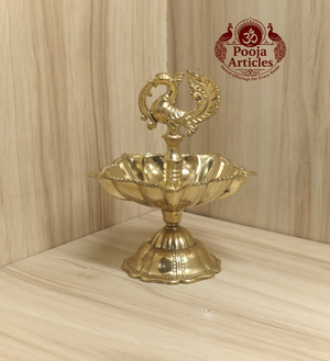 Brass Peacock Diya Size 3 – 4.9 Inch