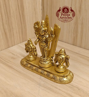 Brass Shankh Chakranamah Balaji Statue 3.5 Inch Pooja Articles