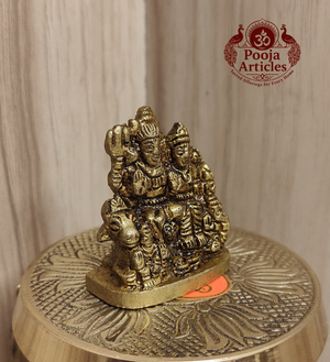 Brass Shiva Family Idol 1.6 Inch
