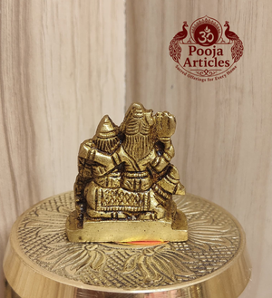 Brass Shiva Family Idol 1.6 Inch