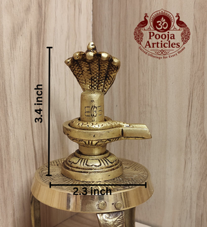 Brass Shiva Lingam Statue 3.4 Inch Pooja Articles