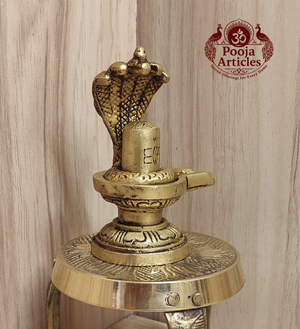 Brass Shiva Lingam Statue 3.4 Inch Pooja Articles