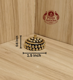 Brass Sindoor Box 1.5 Inch