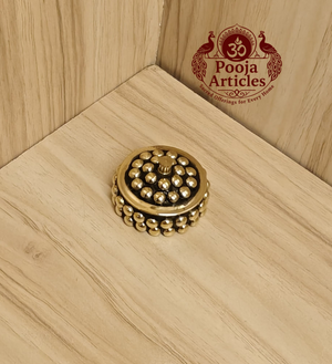 Brass Sindoor Box 1.5 Inch