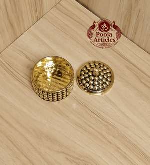 Brass Sindoor Box 2 Inch Pooja Articles