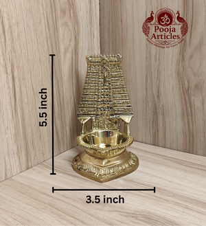 Brass Thiruchendur Gopuram Vilakku 5.5 Inch Pooja Articles