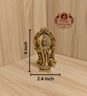 Brass Thiruvachi Murugan Statue 4 Inch