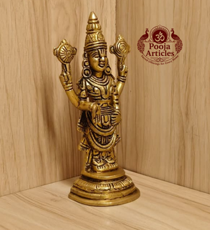 Brass Tirupati Balaji Perumal Idol 7 Inch