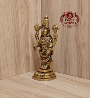 Brass Tirupati Balaji Perumal Idol 7 Inch
