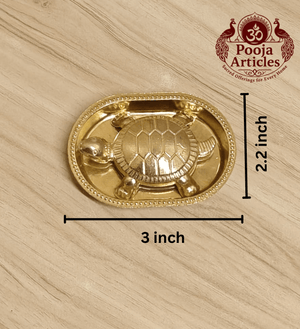 Brass Vastu Tortoise with Plate – Handcrafted Feng Shui Tortoise for Wealth, Stability & Vastu Pooja Articles